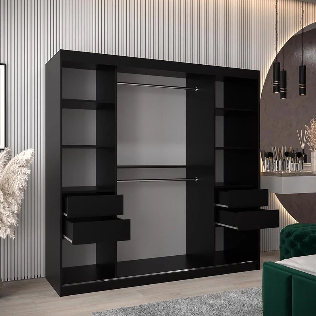 Moka garderober 200x62x200 cm crna