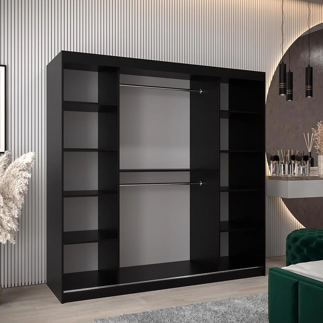 Moka garderober 200x62x200 cm crna