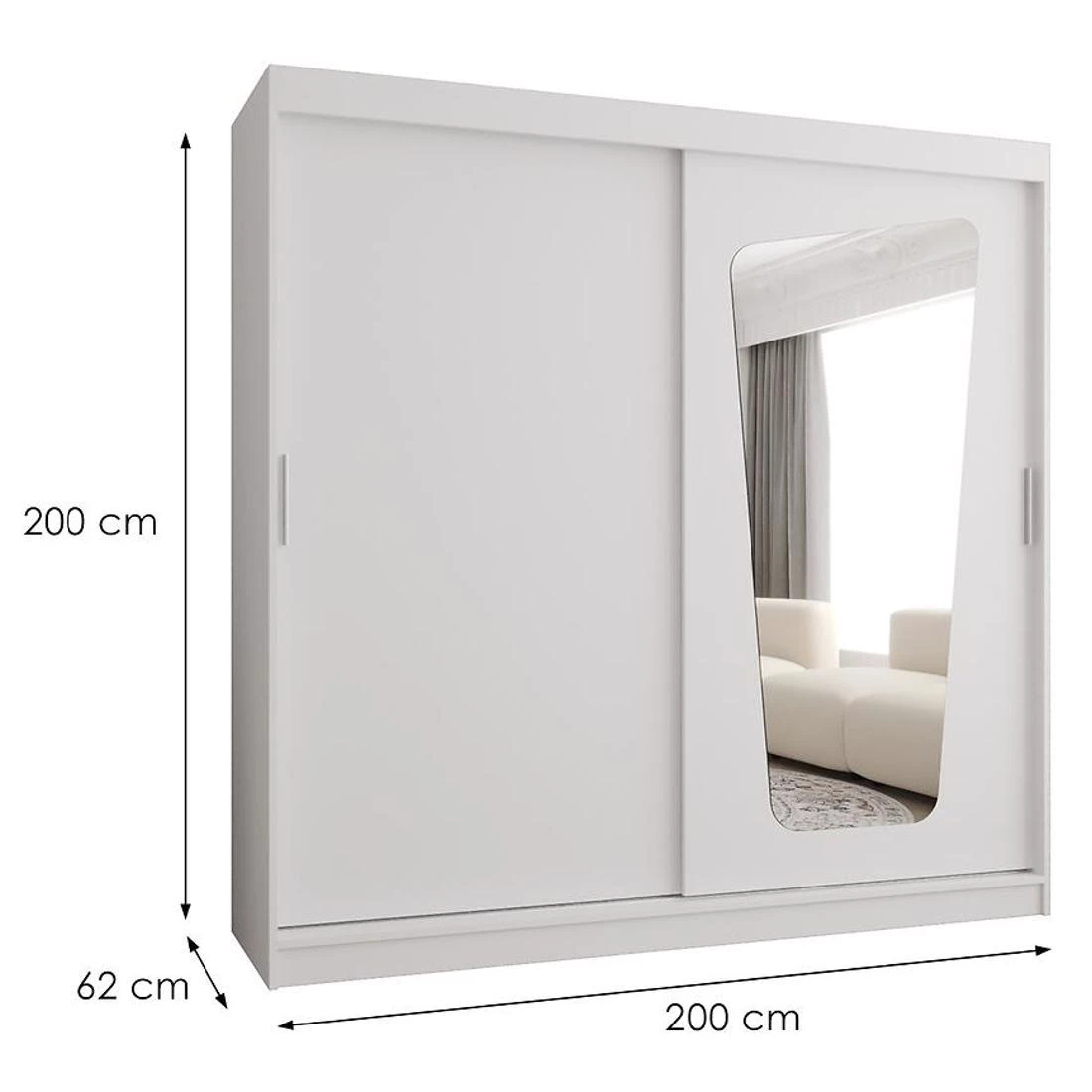 Moka garderober 200x62x200 cm bela