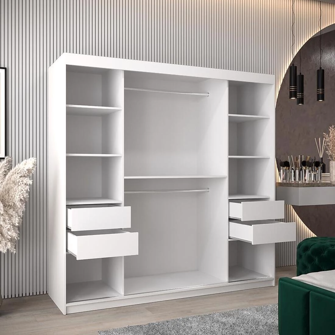Moka garderober 200x62x200 cm bela