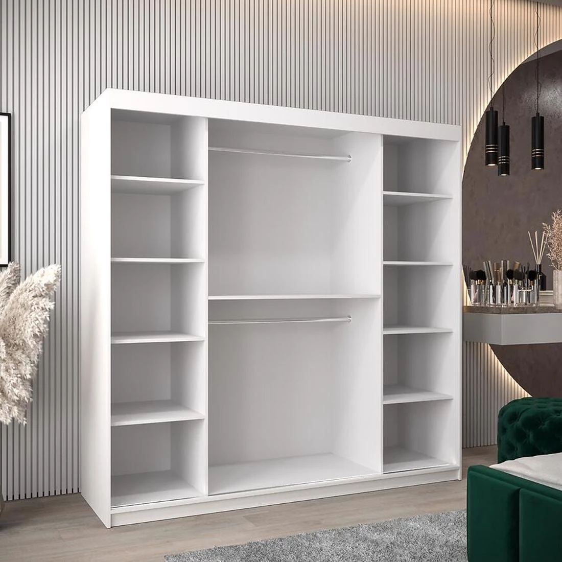 Moka garderober 200x62x200 cm bela