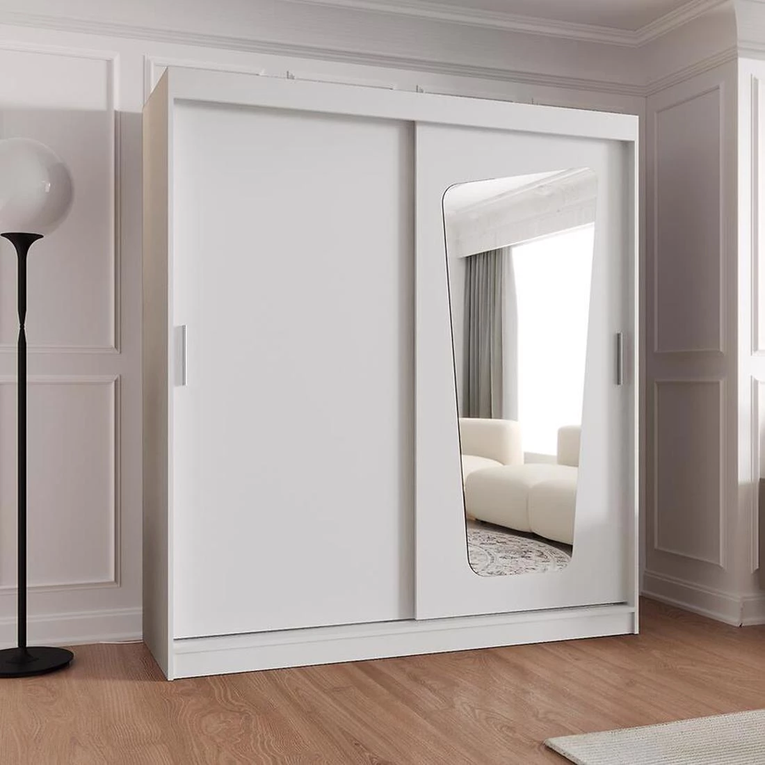 Moka garderober 180x62x202 cm bela