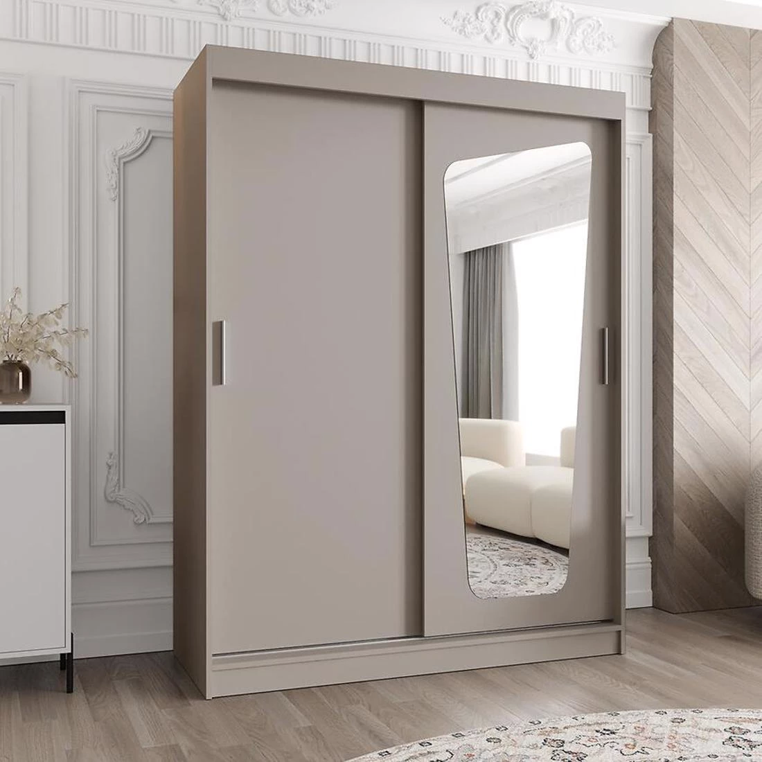 Moka garderober 150x62x202 cm kašmir