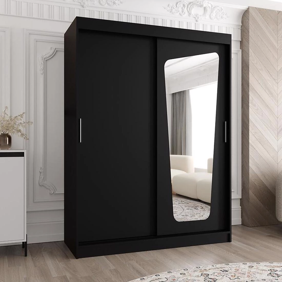 Moka garderober 150x62x200 cm crna