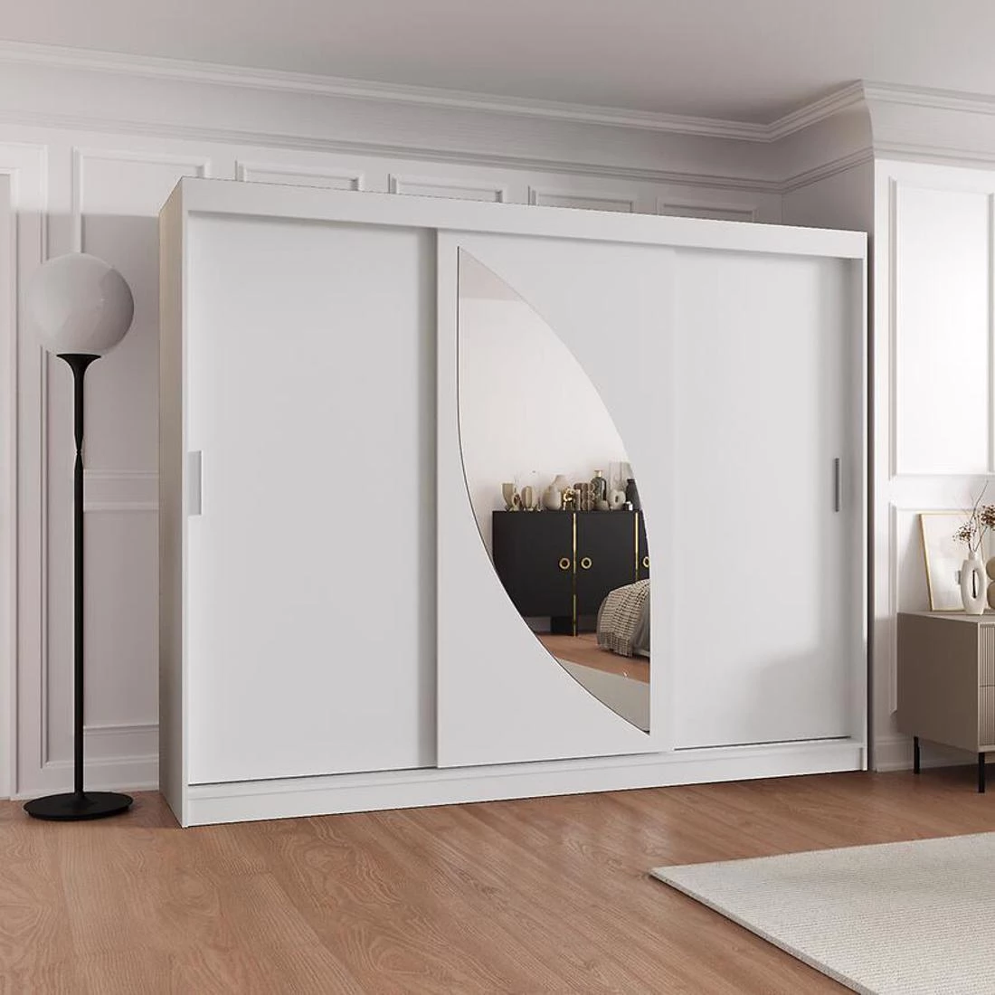 Milo garderober 250x62x200 cm bela