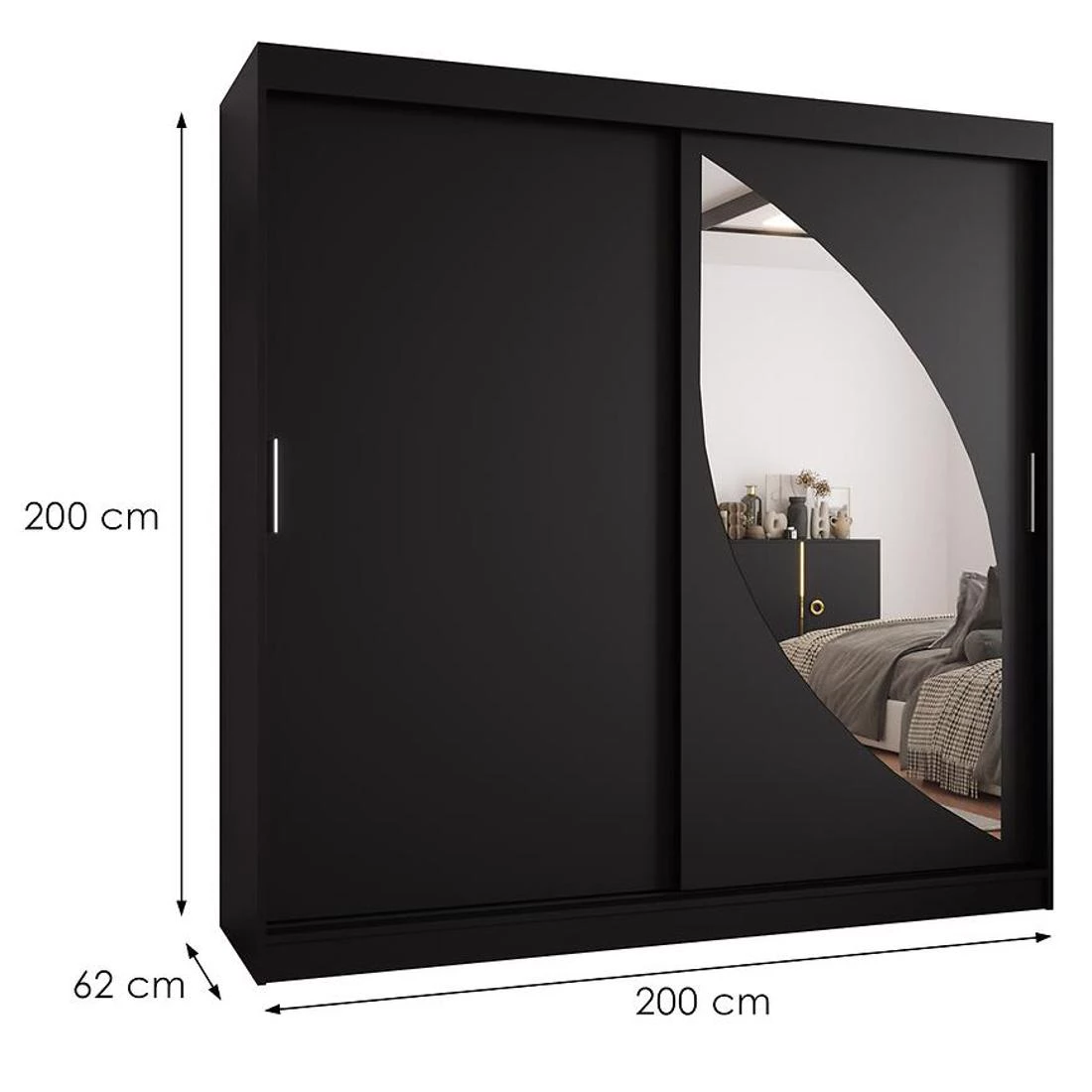 Milo garderober 200x62x200 cm crna