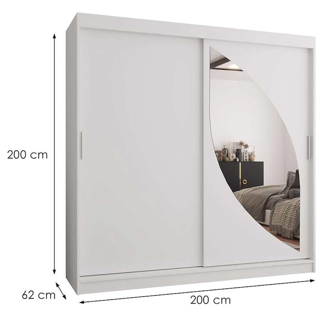 Milo garderober 200x62x200 cm bela