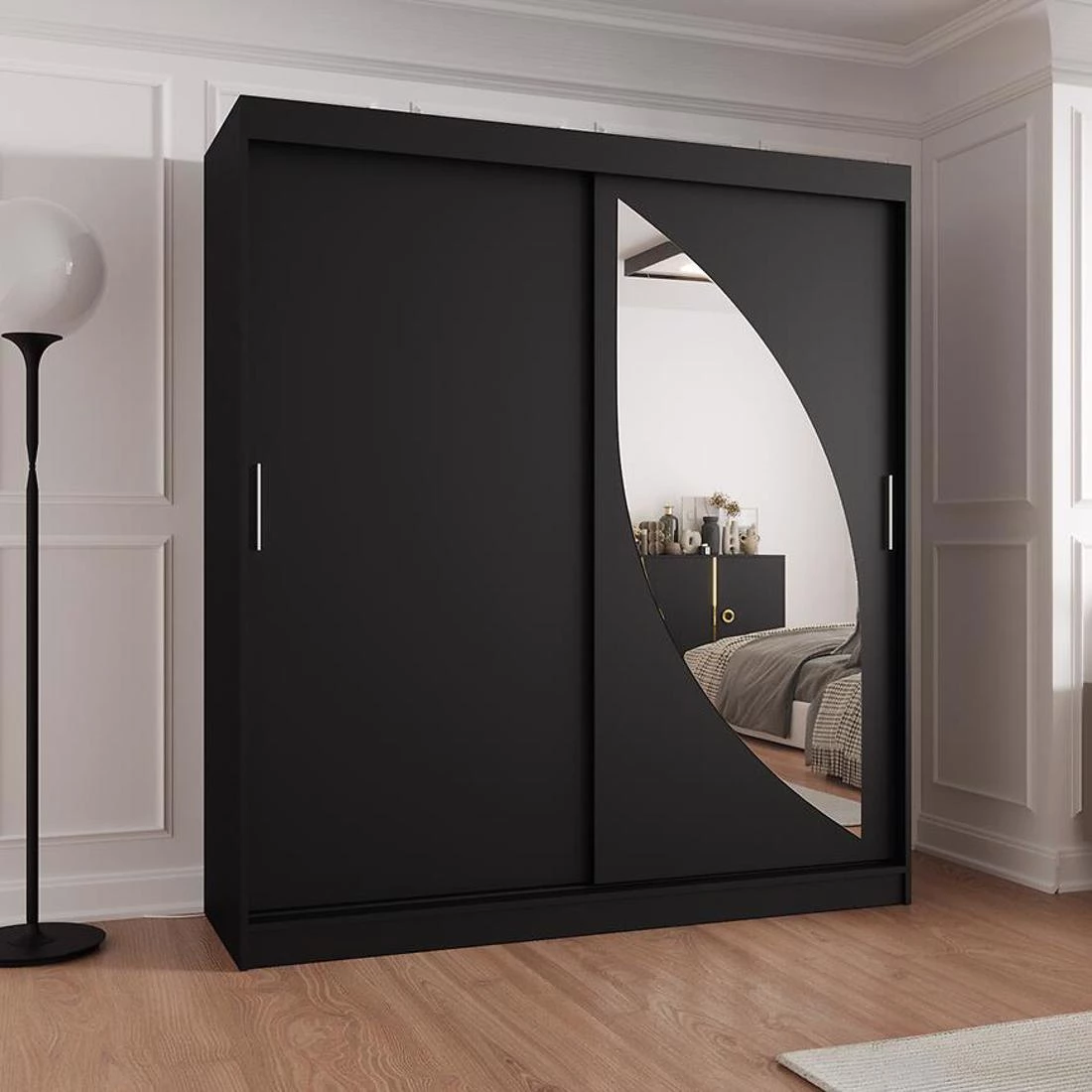 Milo garderober 180x62x202 cm crna