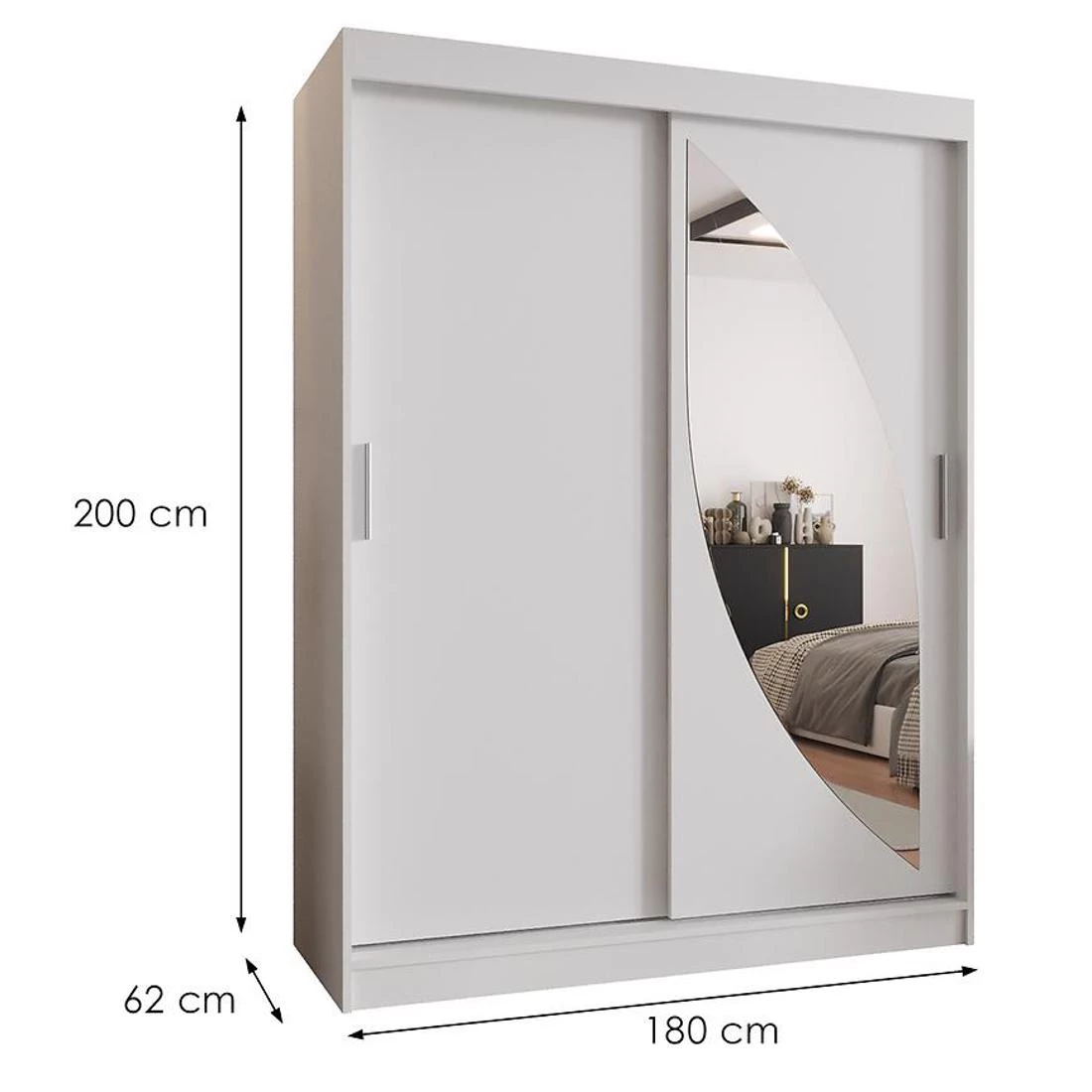 Milo garderober 180x62x200 cm bela