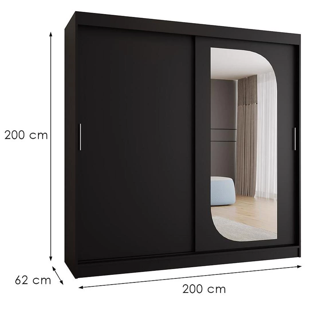 Lucy garderober 200x62x200 cm crna