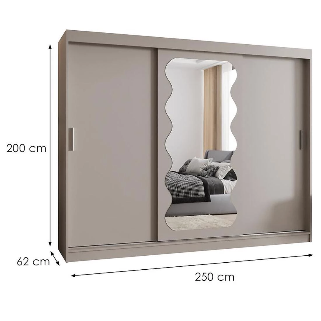 Spoti garderober 250x62x200 cm kašmir