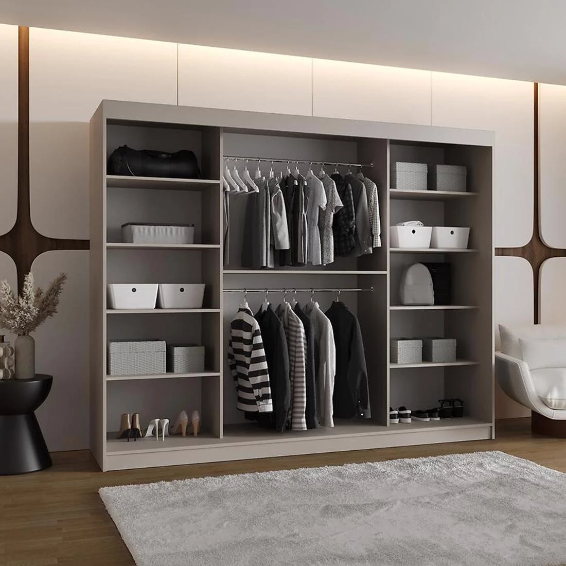 Spoti garderober 250x62x200 cm kašmir