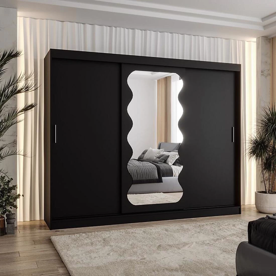 Spoti garderober 250x62x200 cm crna