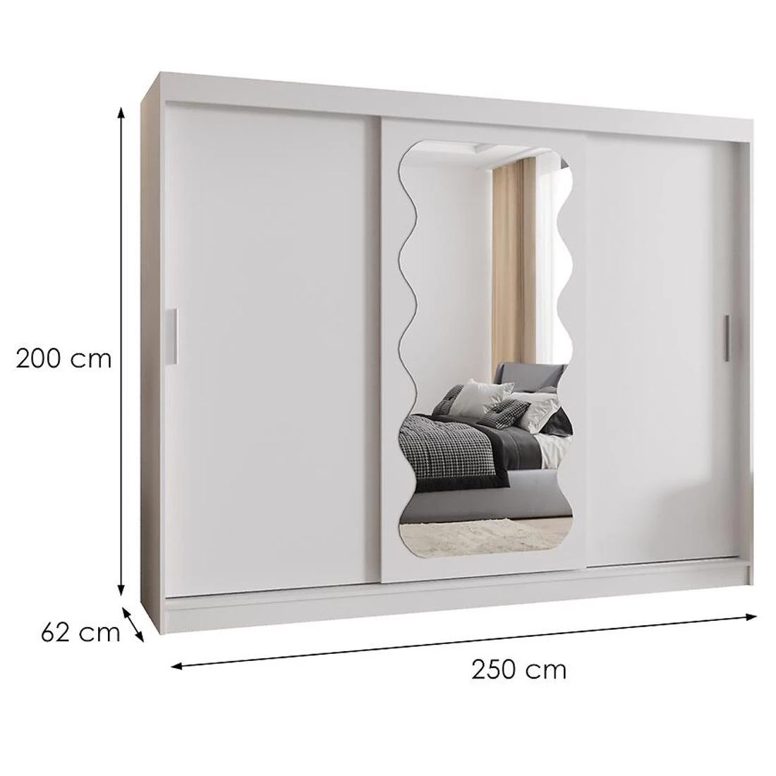 Spoti garderober 250x62x200 cm bela
