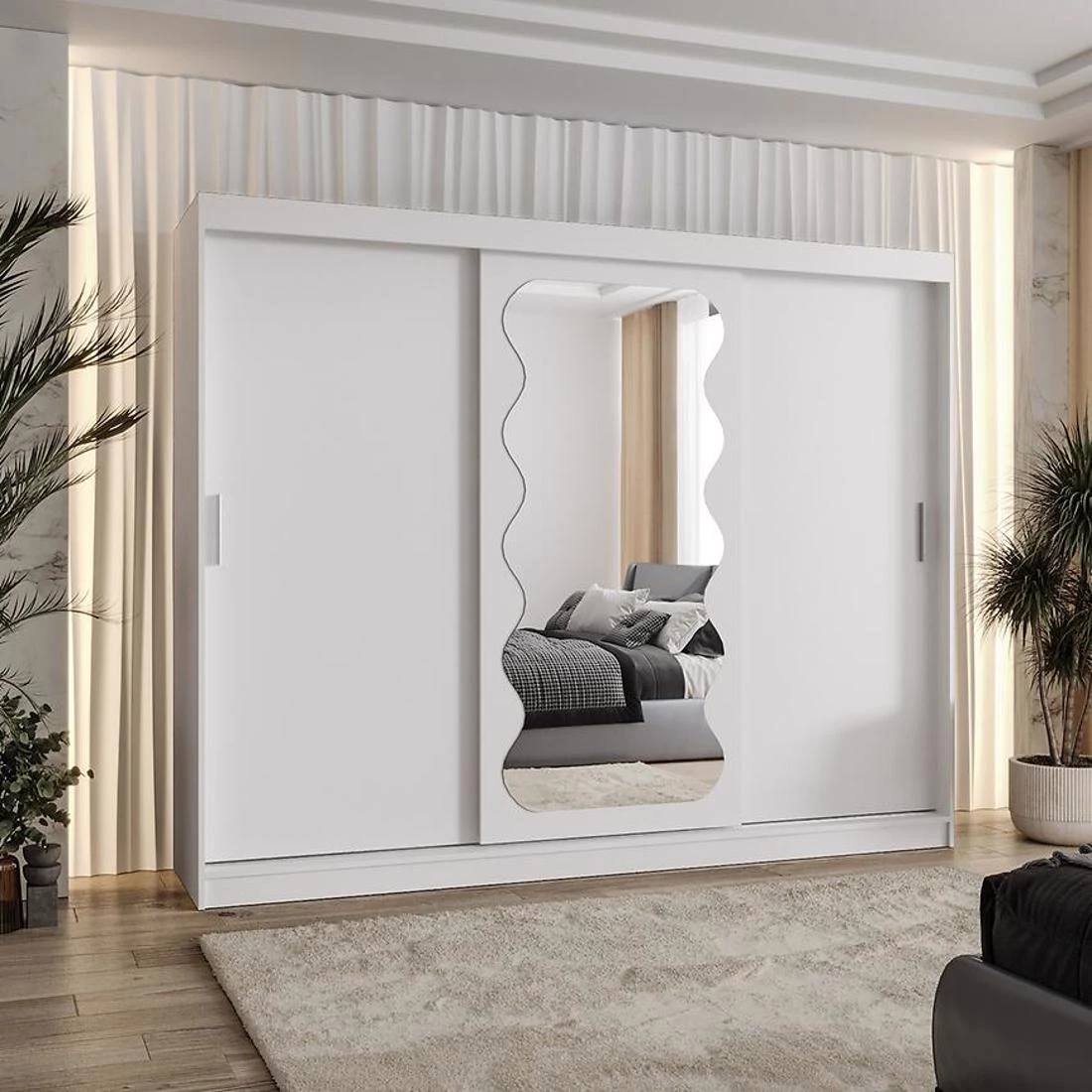 Spoti garderober 250x62x200 cm bela