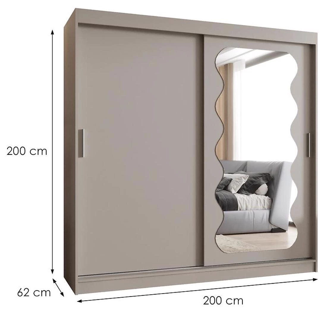 Spoti garderober 200x62x200 cm kašmir