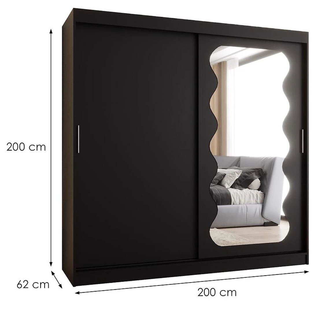 Spoti garderober 200x62x202 cm crna