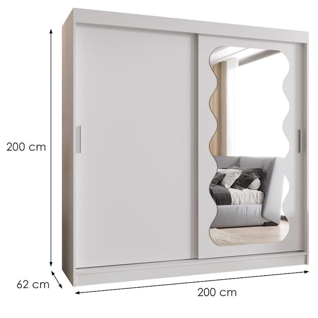 Spoti garderober 200x62x200 cm bela