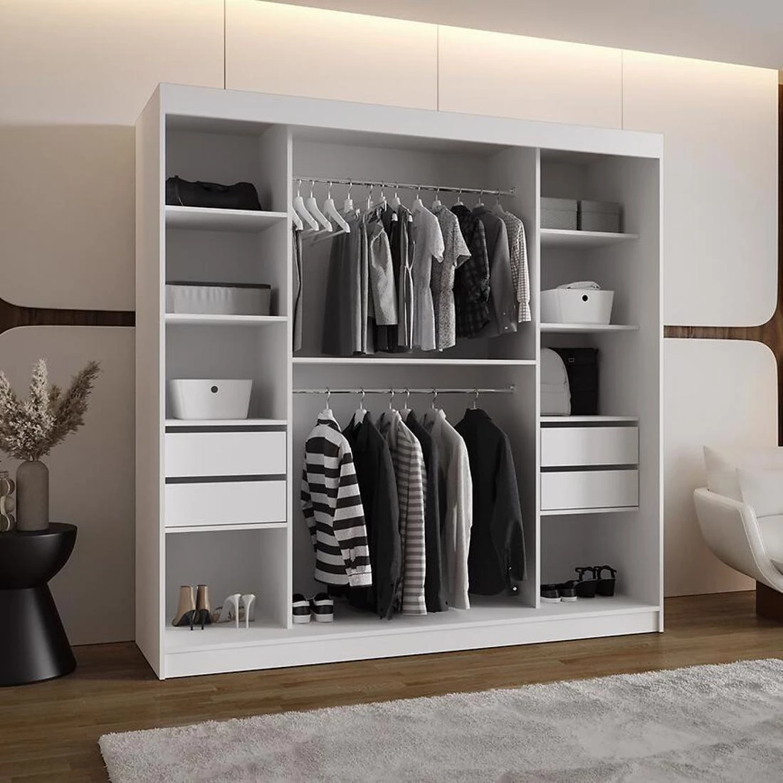 Spoti garderober 200x62x200 cm bela