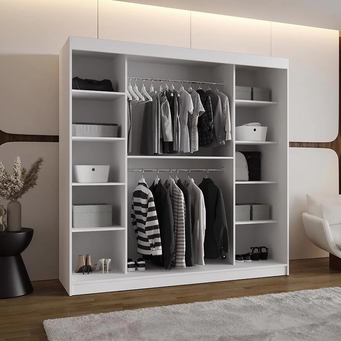 Spoti garderober 200x62x200 cm bela