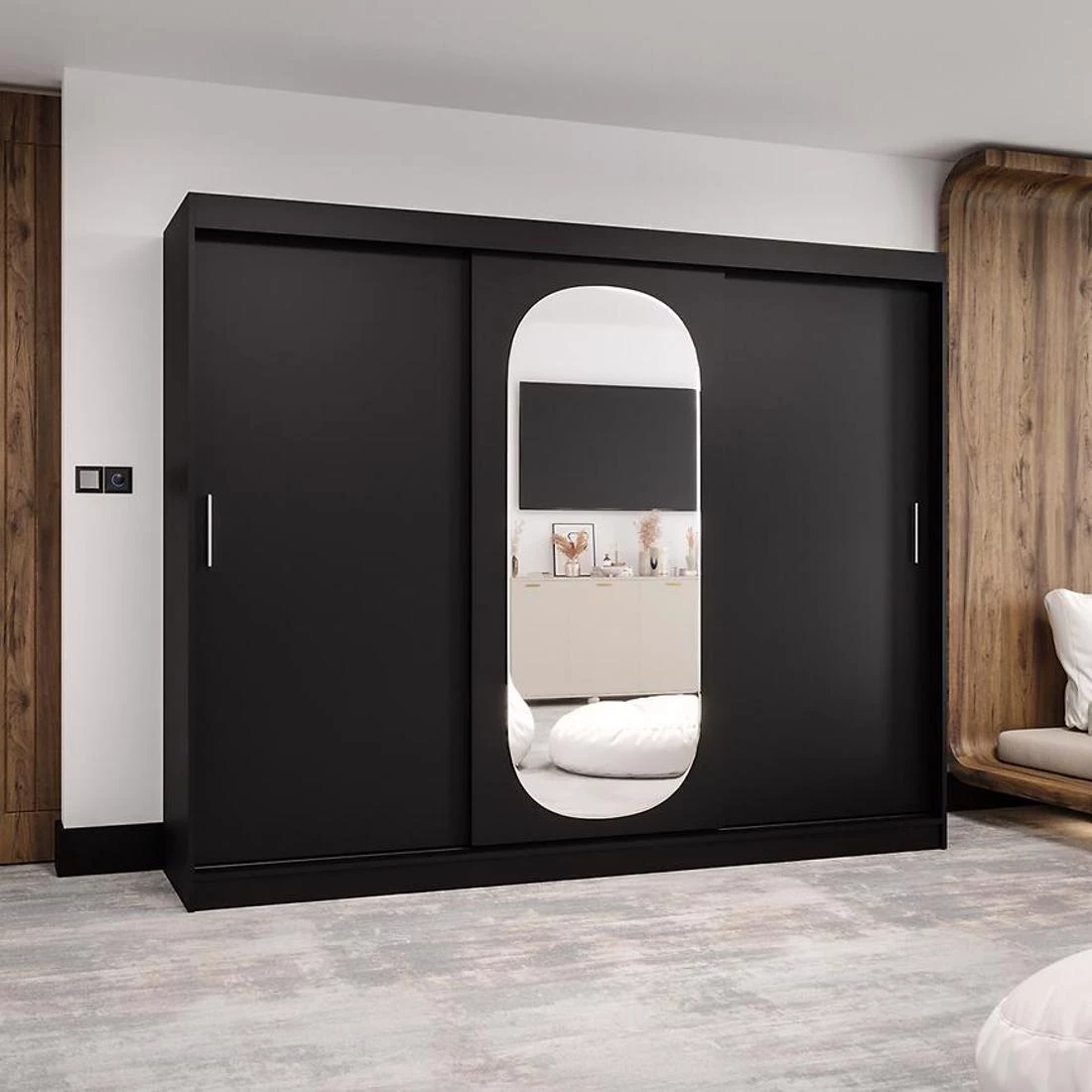 Royal garderober 250x62x202 cm crna