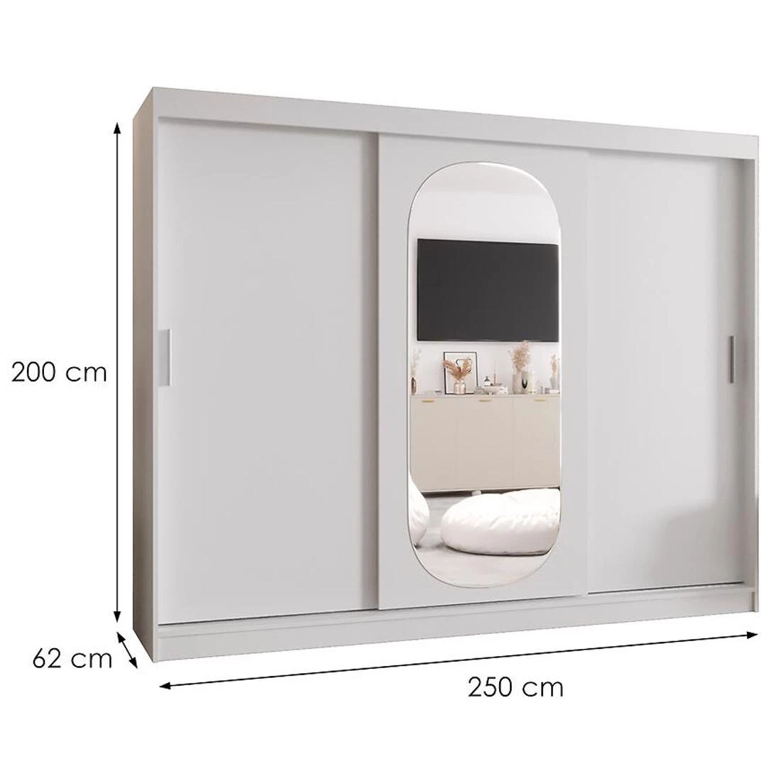 Royal garderober 250x62x200 cm bela