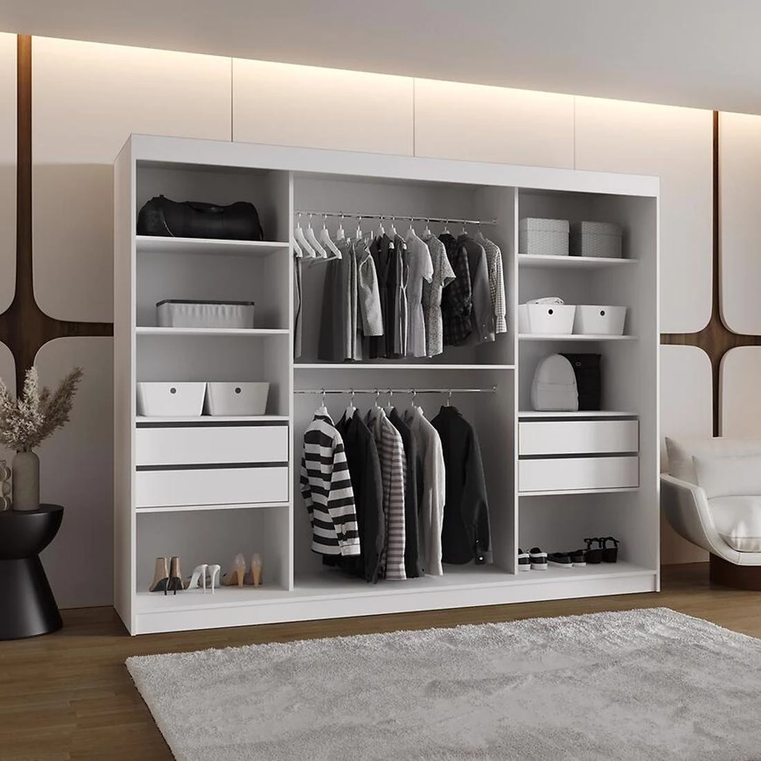 Royal garderober 250x62x200 cm bela
