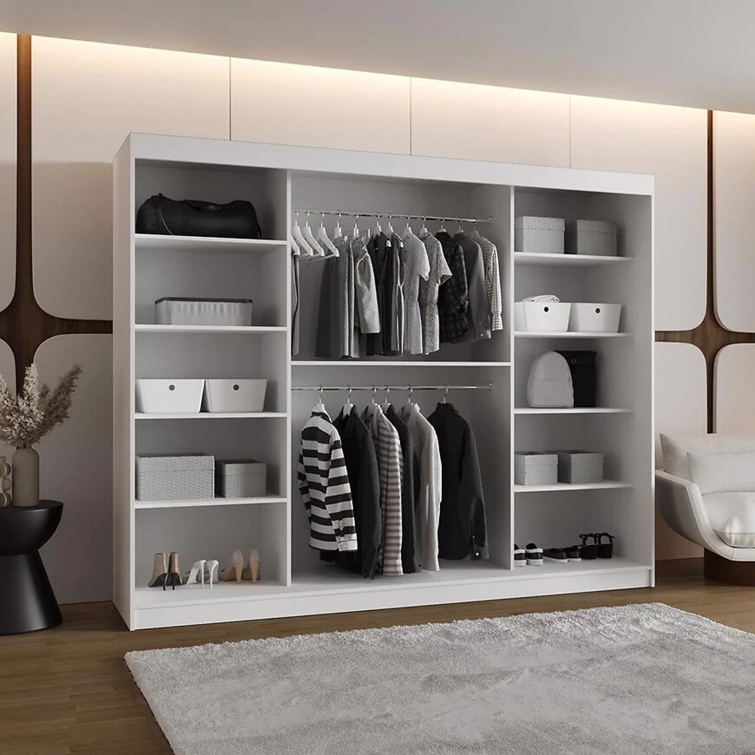 Royal garderober 250x62x200 cm bela