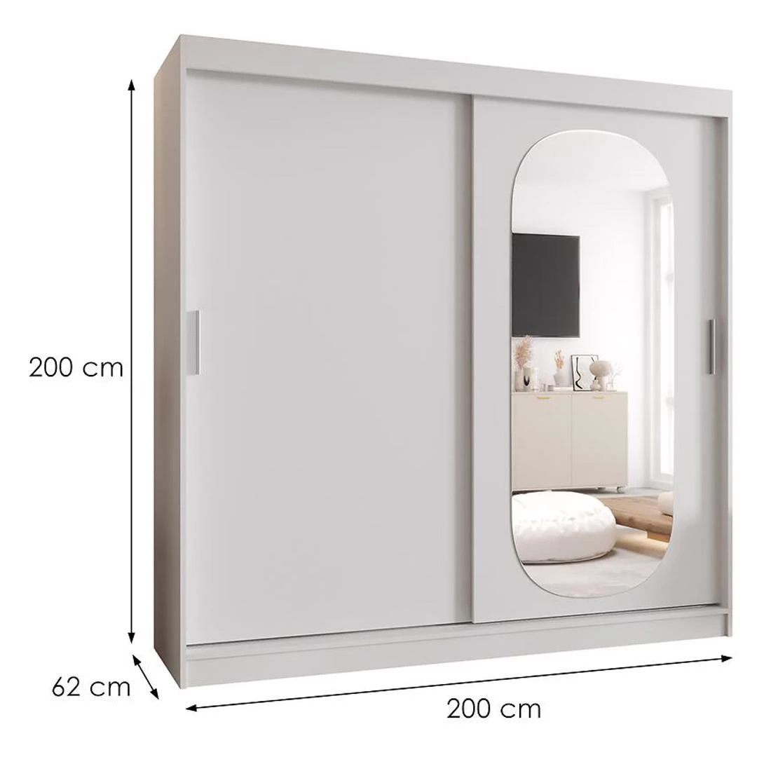 Royal garderober 200x62x200 cm bela