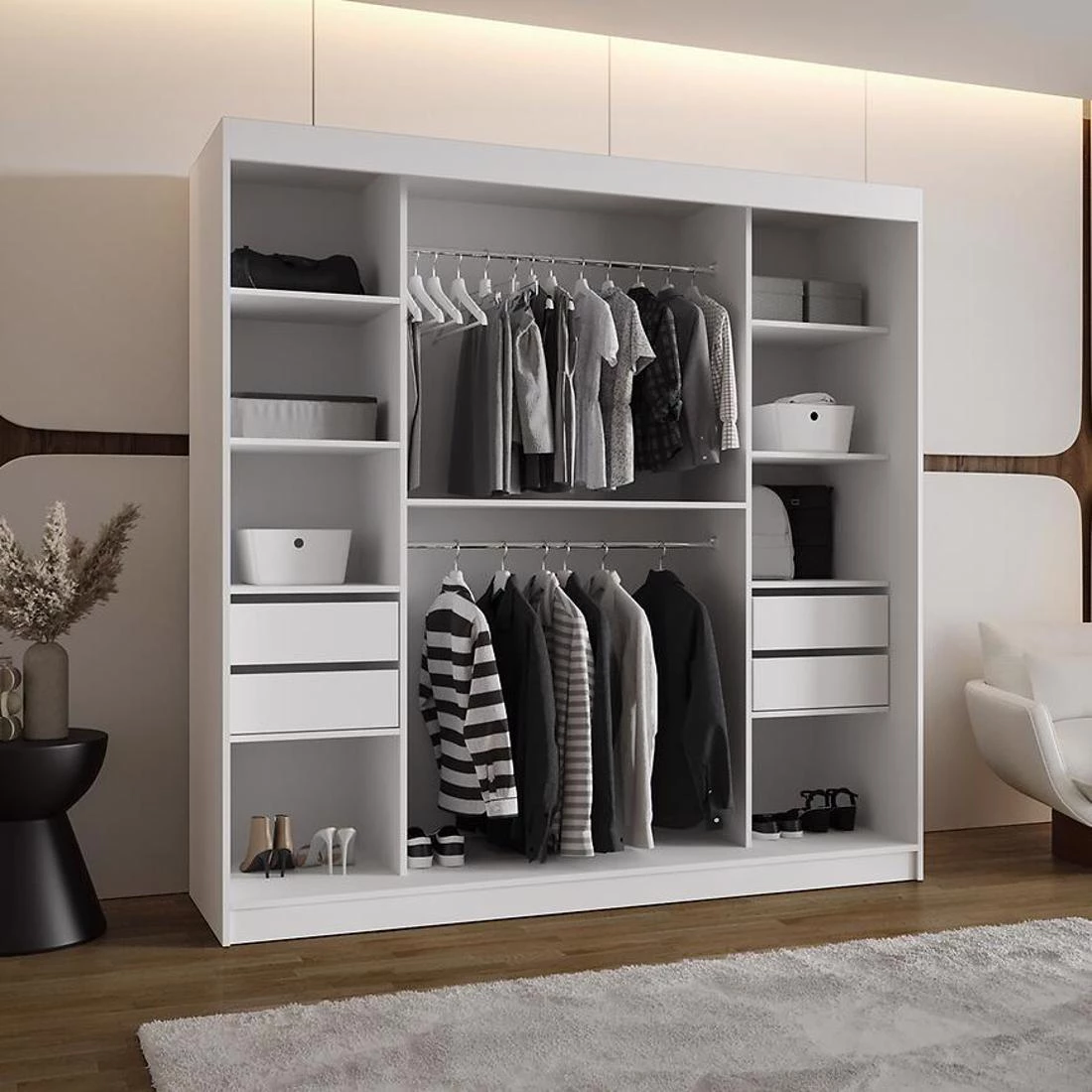 Royal garderober 200x62x200 cm bela