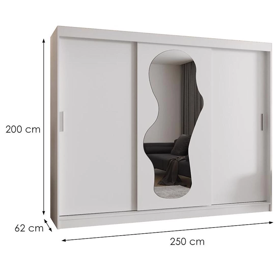 Ultra garderober 250x62x202 cm bela