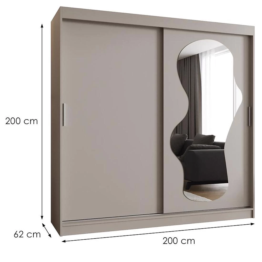 Ultra garderober 200x62x200 cm kašmir