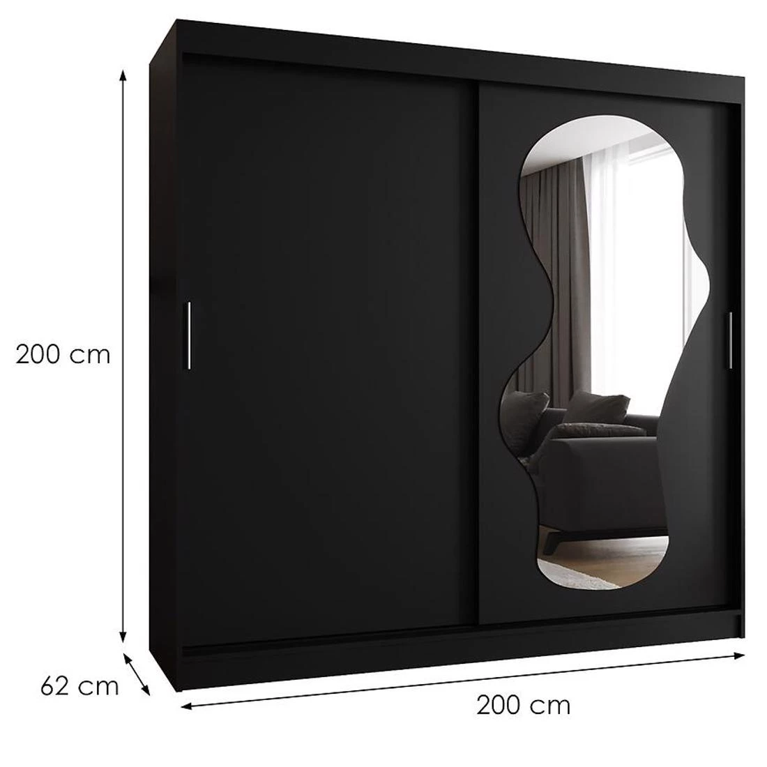 Ultra garderober 200x62x200 cm crna