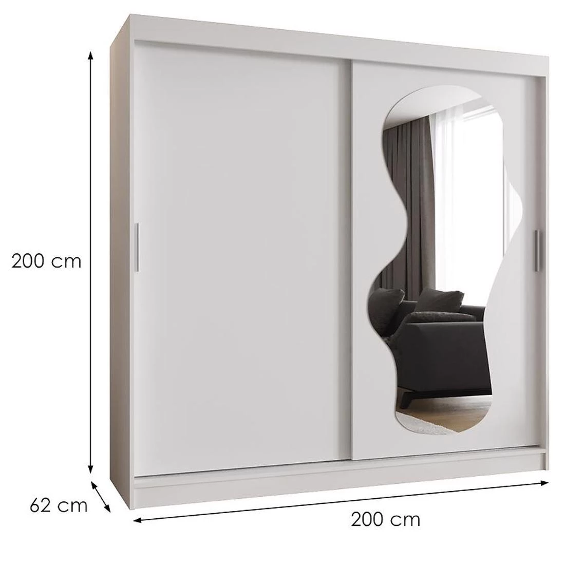Ultra garderober 200x62x200 cm bela