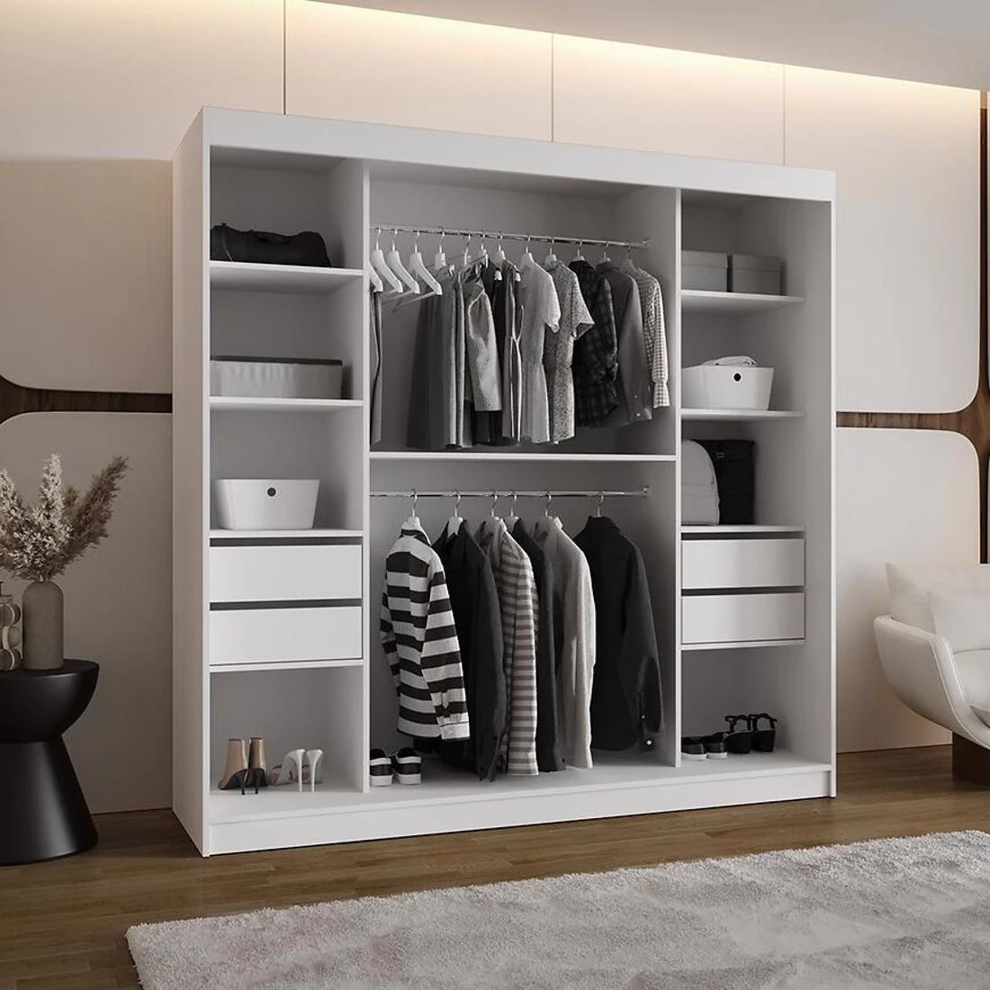 Ultra garderober 200x62x200 cm bela