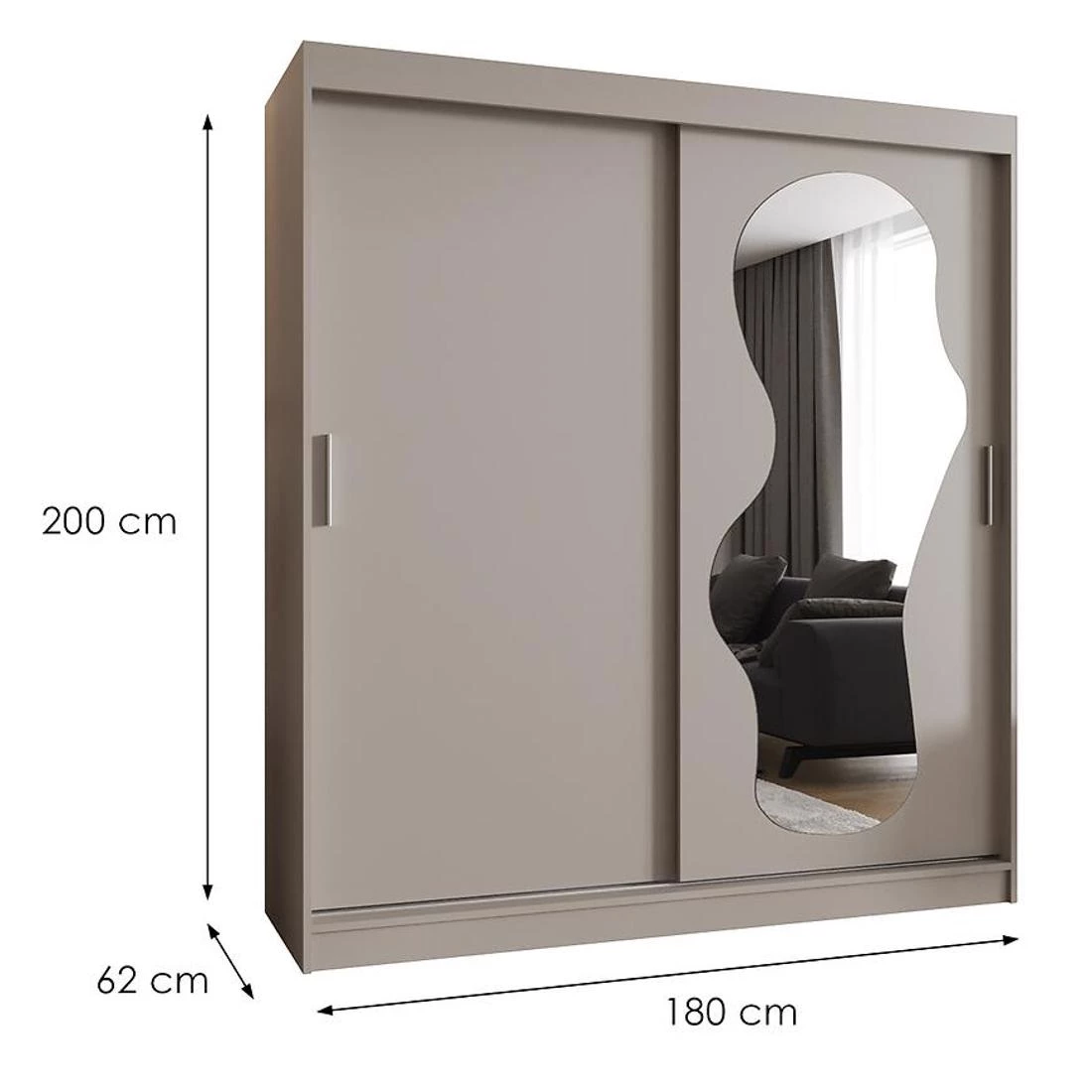 Ultra garderober 180x62x202 cm kašmir