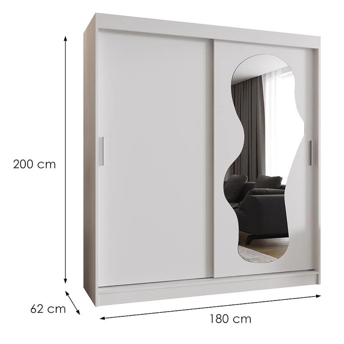 Ultra garderober 180x62x200 cm bela