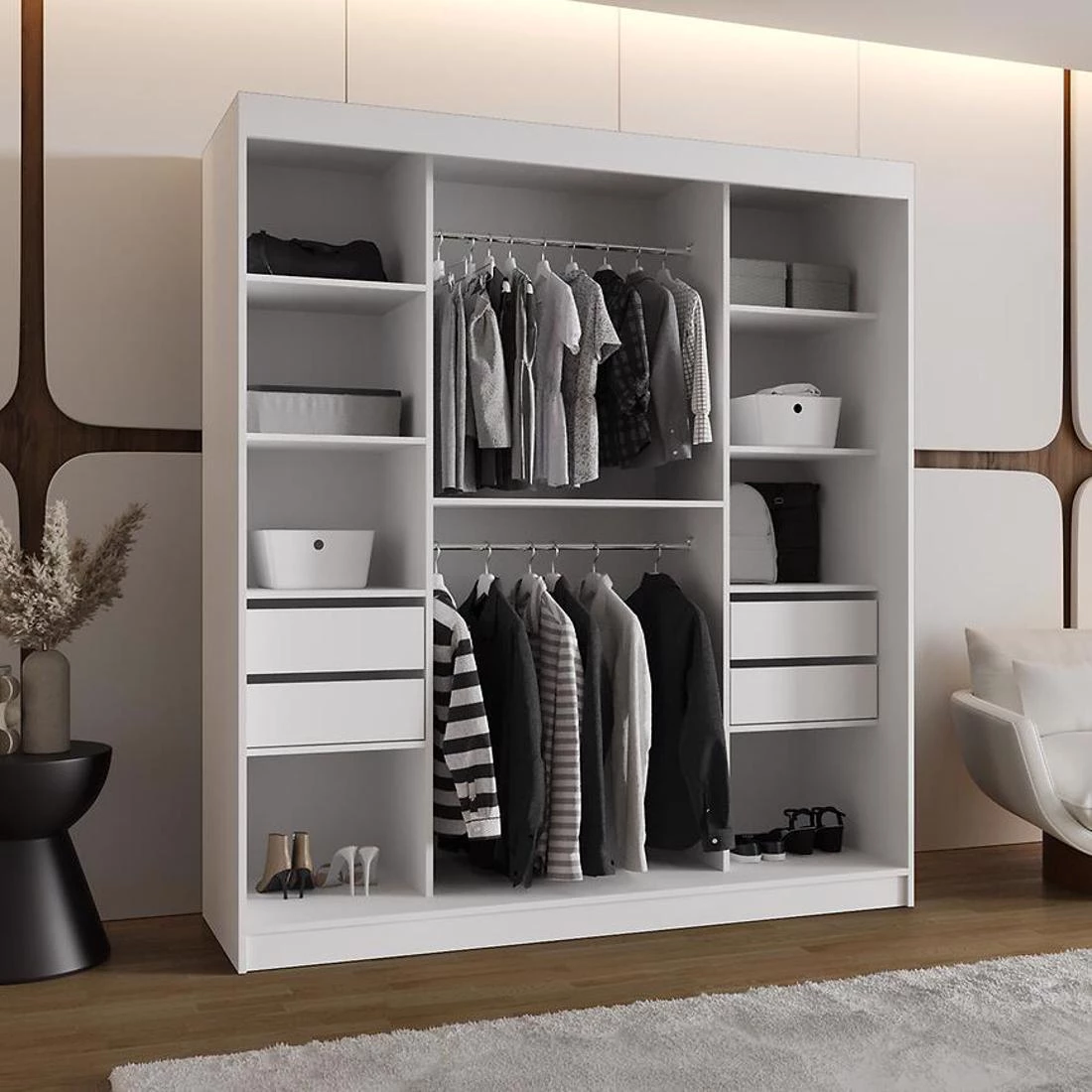 Ultra garderober 180x62x200 cm bela