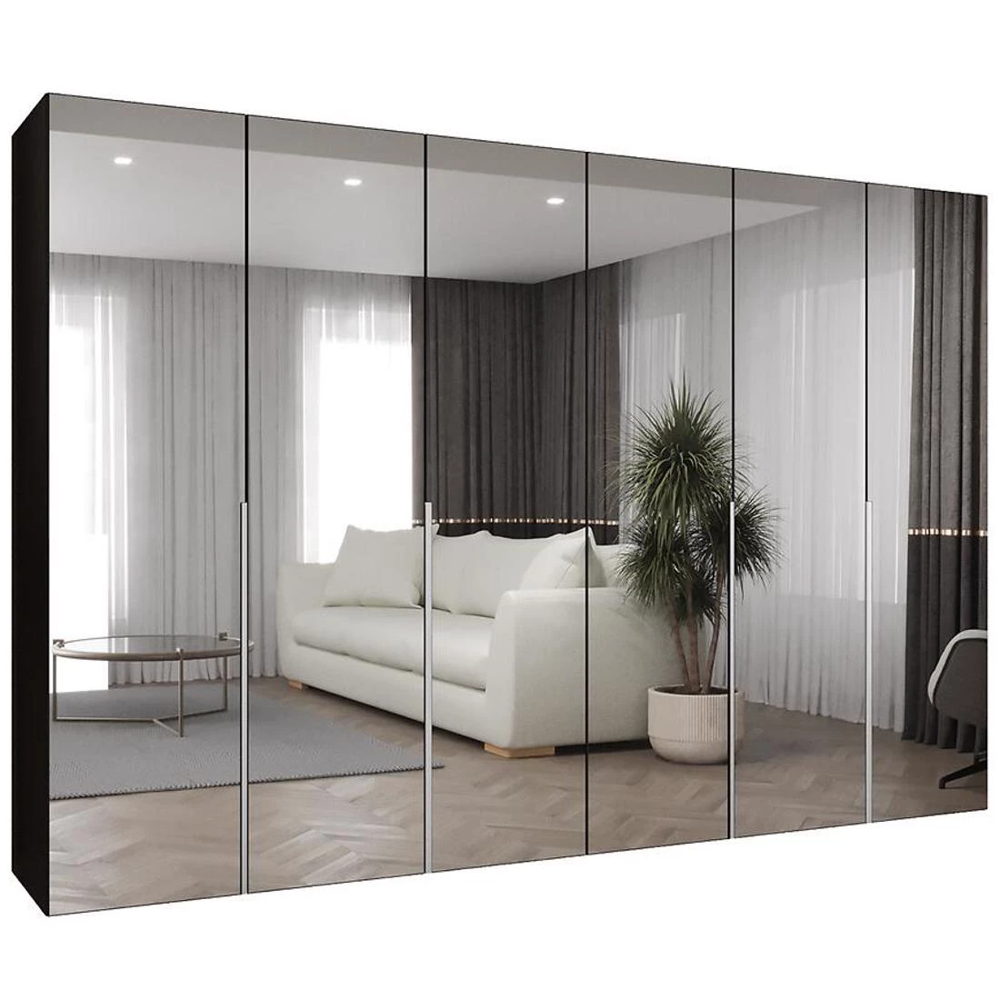 Alicante III garderober 300x50x200 cm crna/srebrna