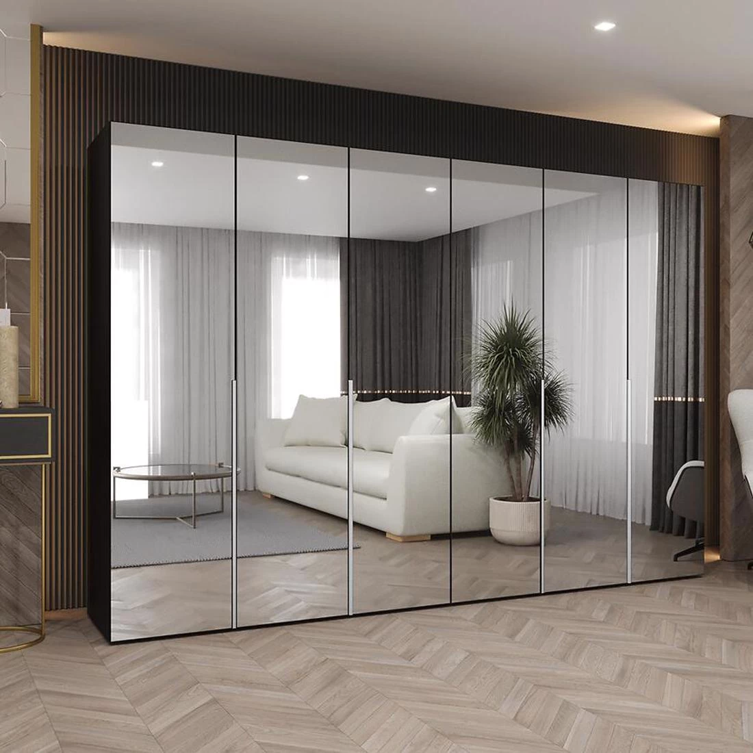 Alicante III garderober 300x50x200 cm crna/srebrna