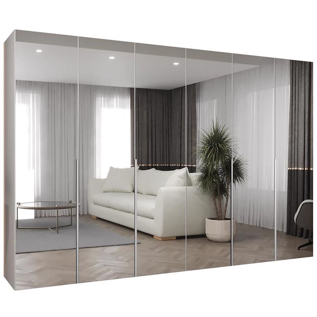 Alicante III garderober 300x50x200 cm bela/srebrna
