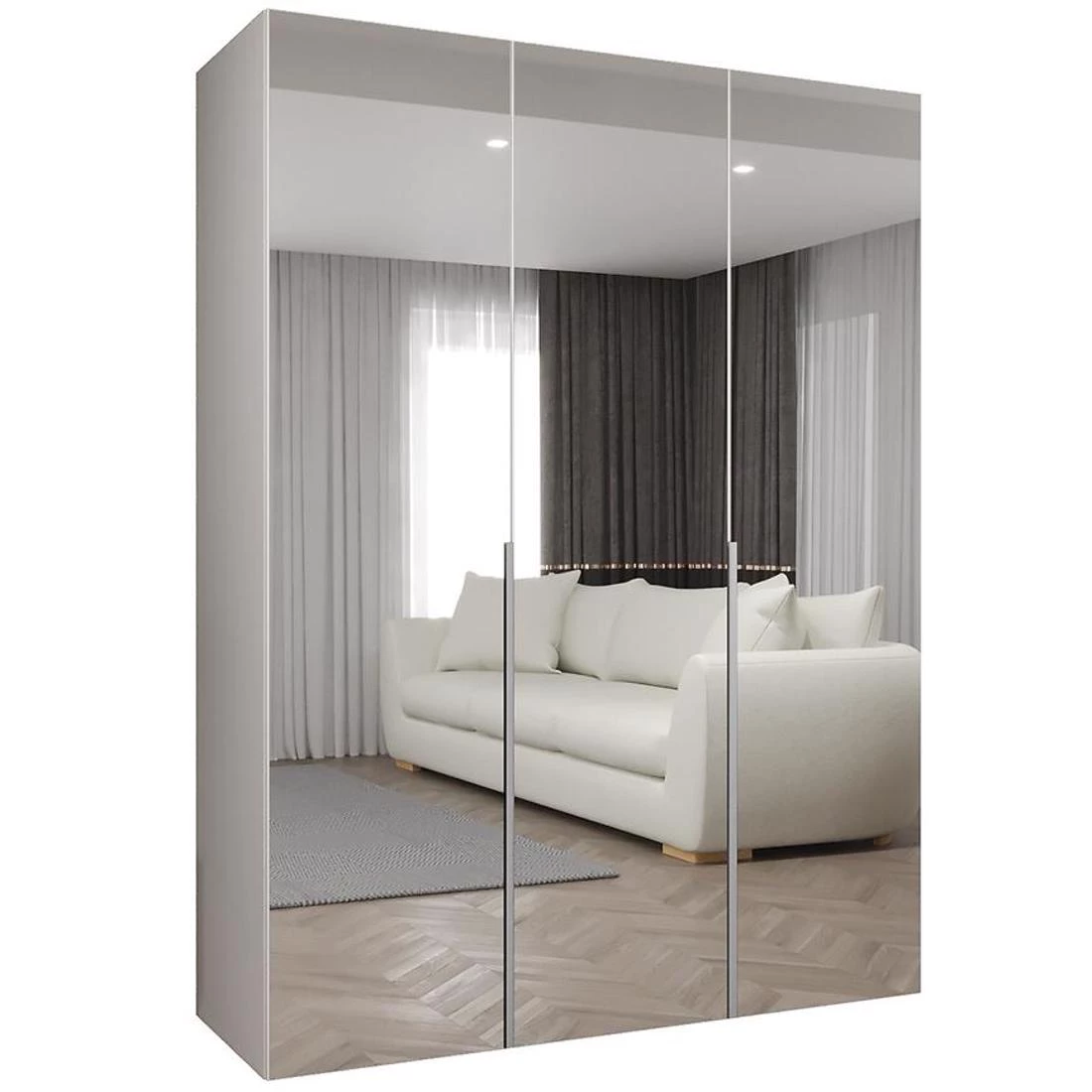 Alicante III garderober 150x50x200 cm bela/srebrna