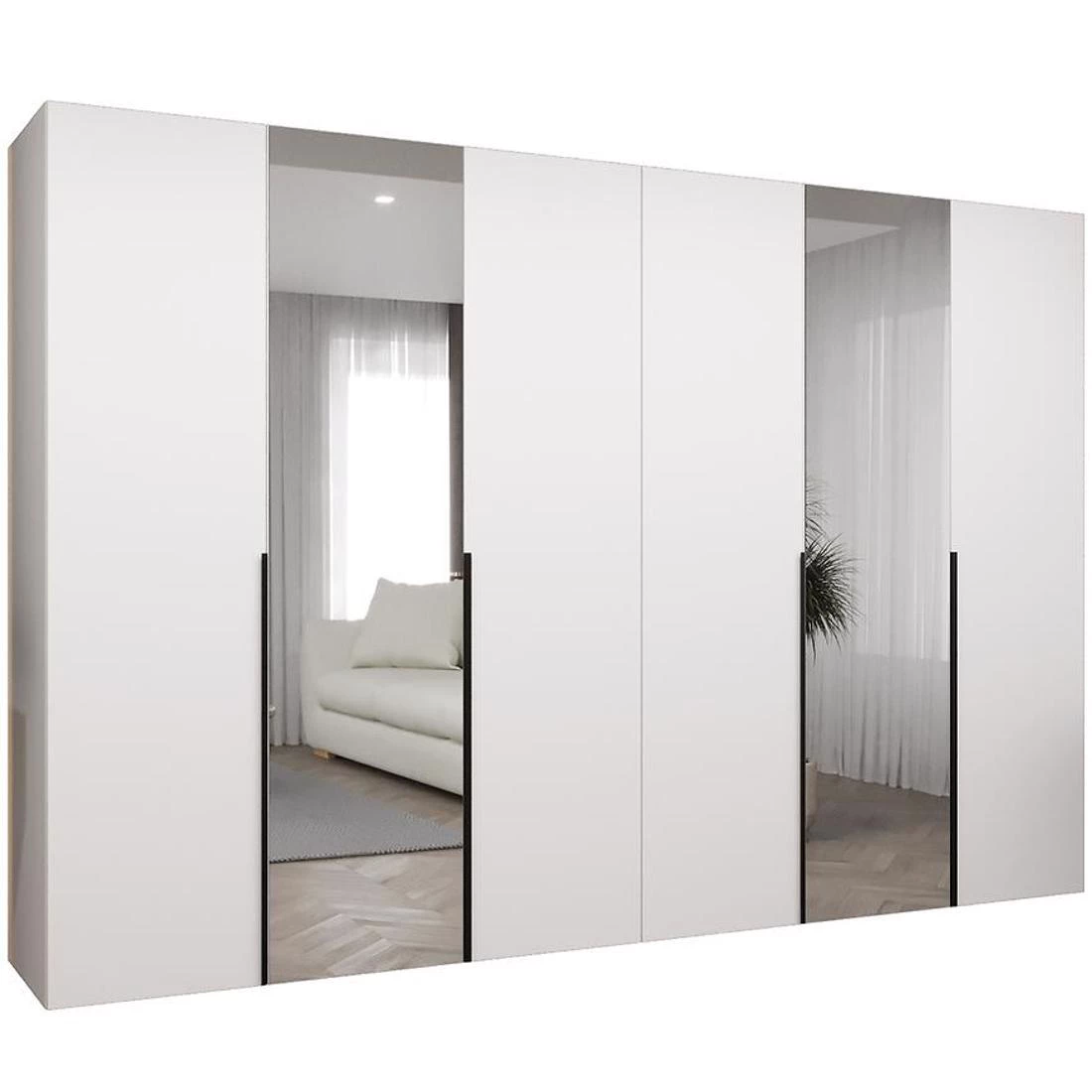 Alicante II garderober 300x50x200 cm bela/crna