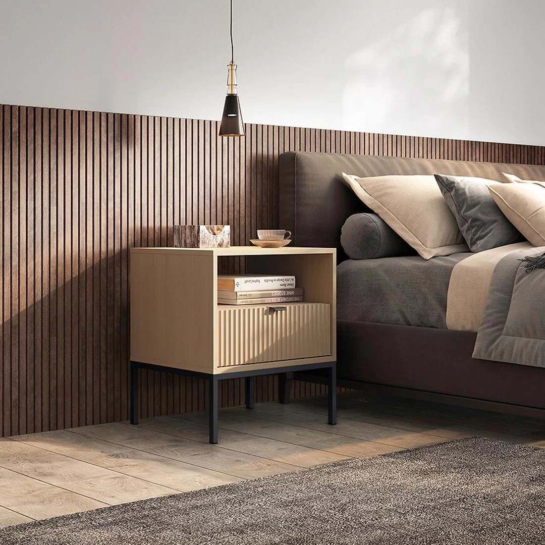 Nova nocni ormaric 54x39x56 cm hrast