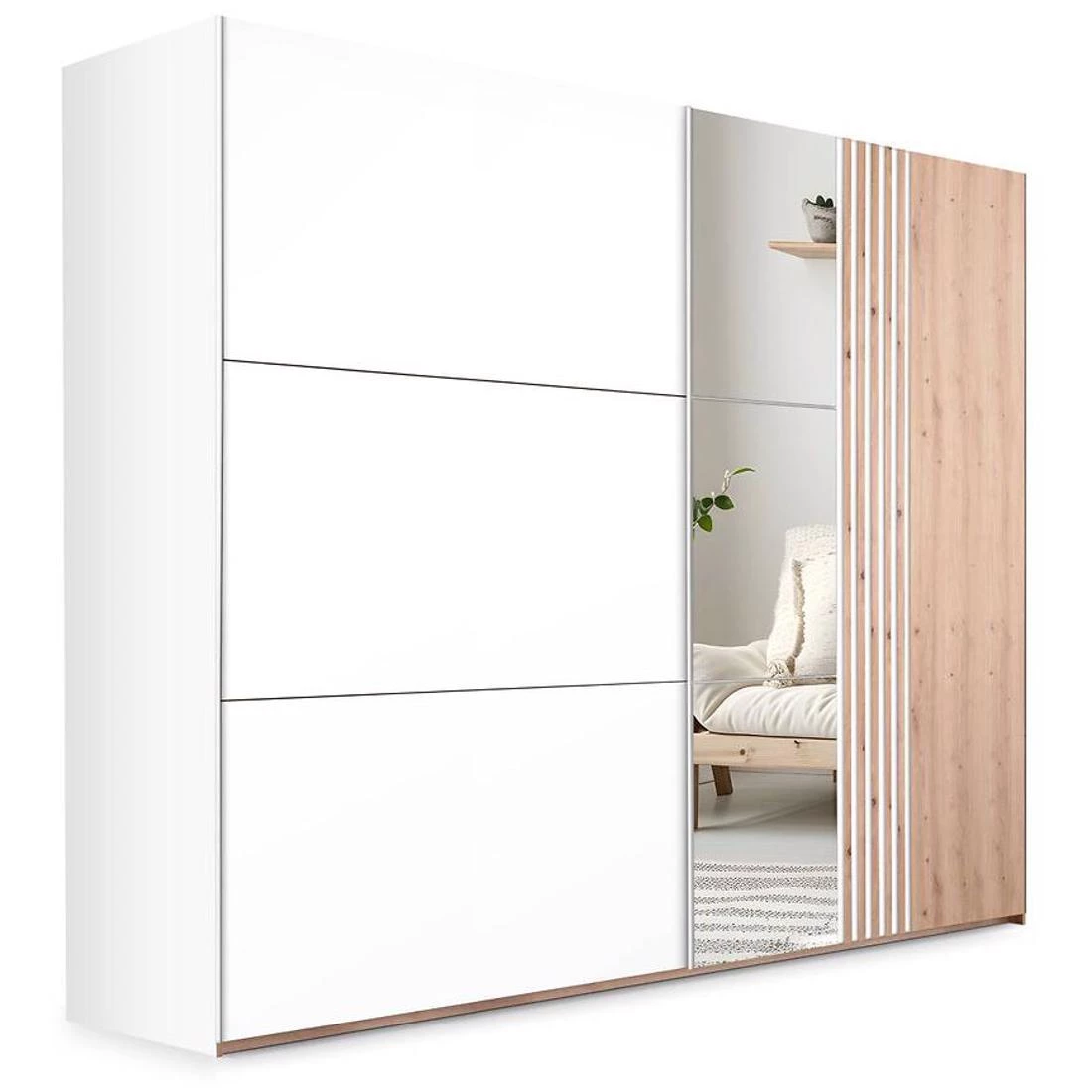 Sintra ormar 203x65x215 cm bela/hrast