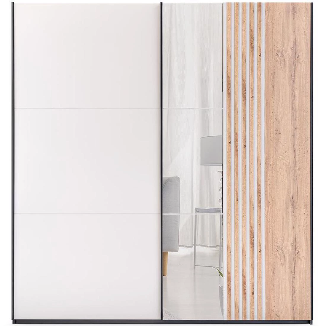 Evora ormar 203x65x215 cm kašmir/crna/hrast
