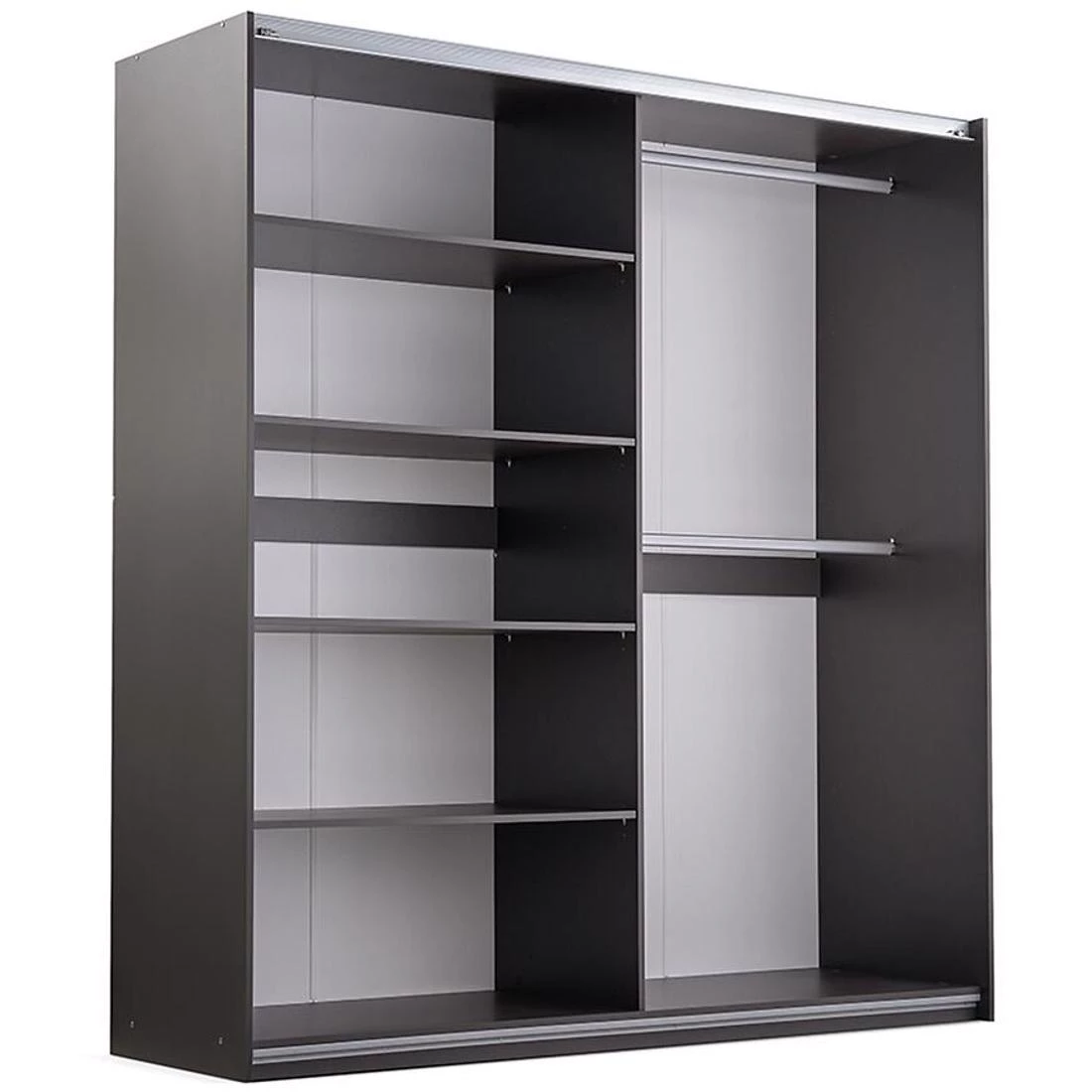 Evora ormar 203x65x215 cm kašmir/crna/hrast