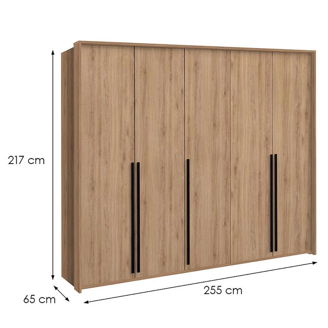 Genua ormar 255x65x217 cm hrast