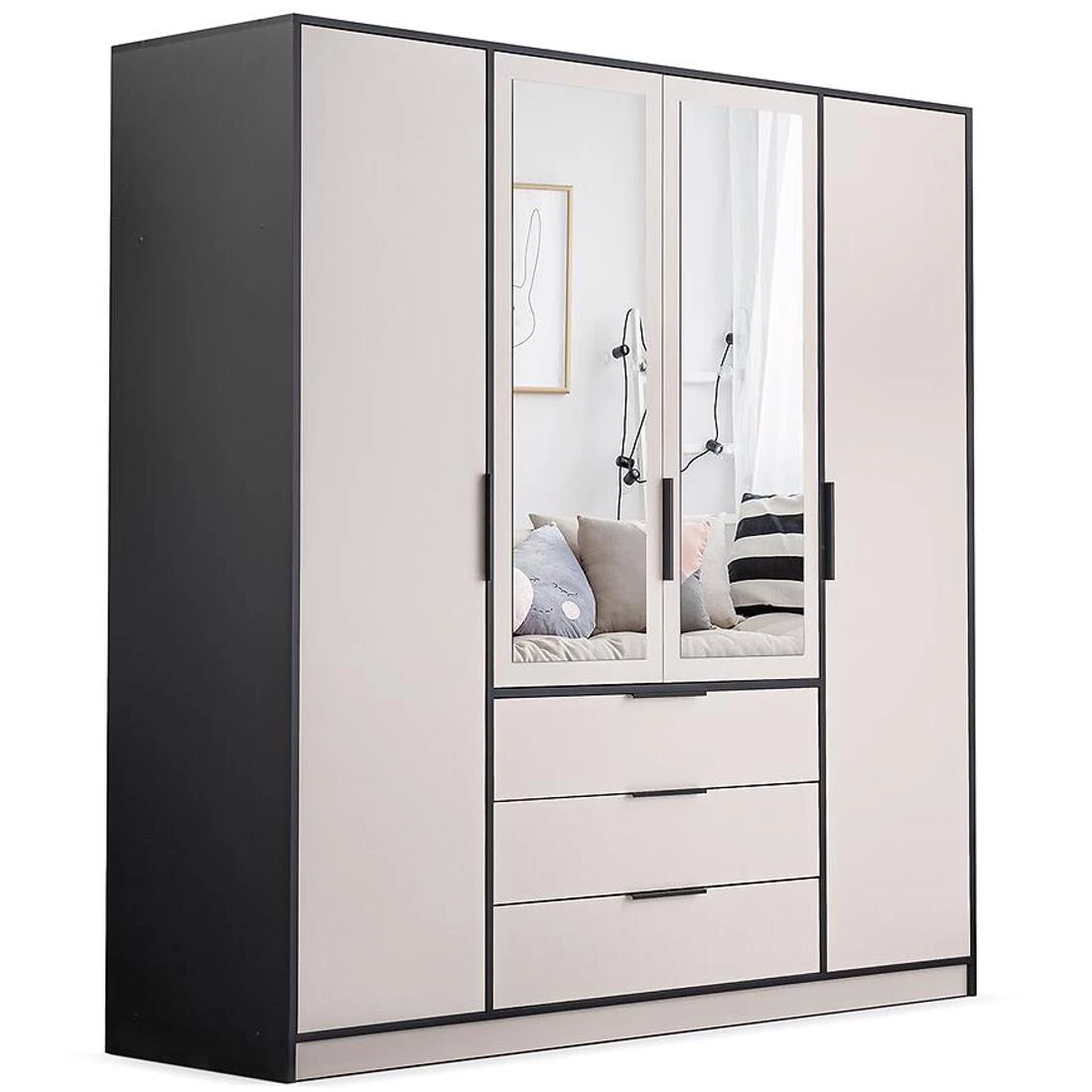 Duarte ormar 196x57,5x200 cm kašmir/crna