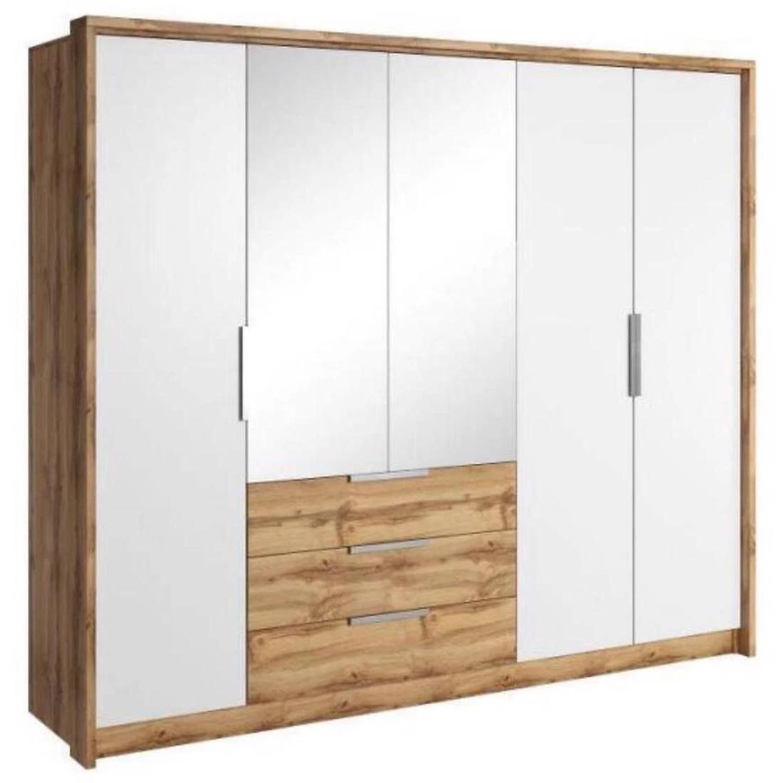 Tony ormar 255x65x217 cm hrast/bela